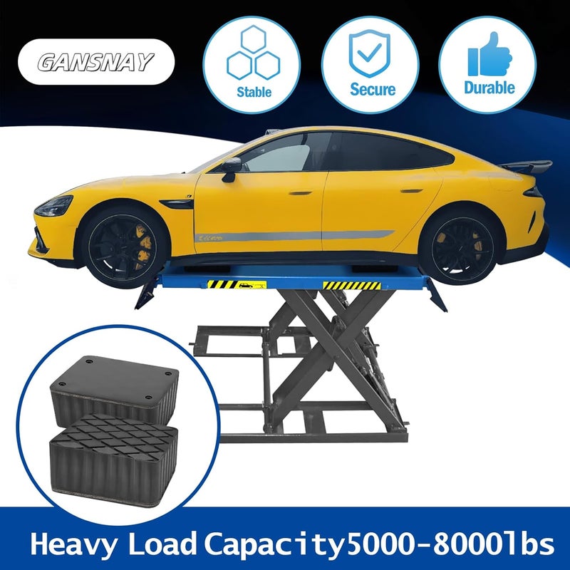 GANSNAY Rubber Block for Car Lift- Nylon Layer Reinforced, Heavy Duty 7000lbs Capacity, Anti-Split Spacer Pads for Commercial Scissor Lift, SUVs, Trucks& More- 6.3″(L)×4.7″(W)×2.4″(H) 1Piece - Image 5
